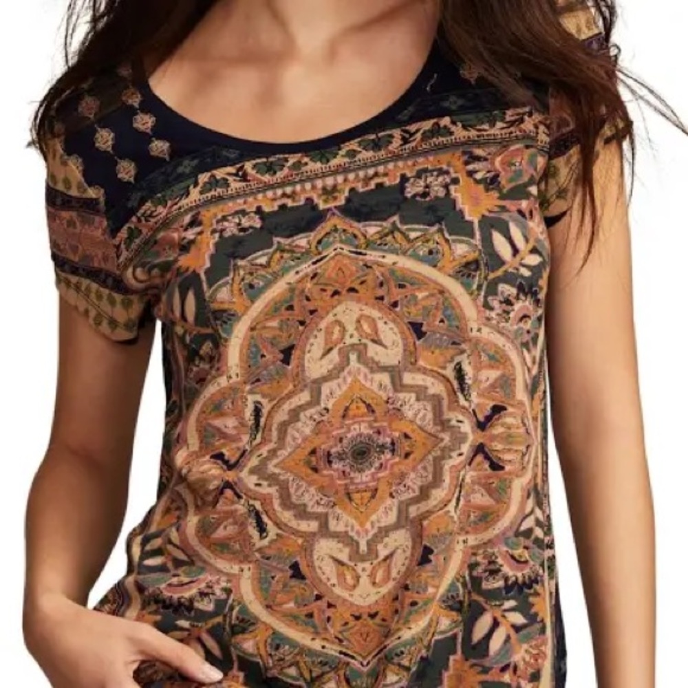 Lucky Brand Persian Carpet Tee Navy L